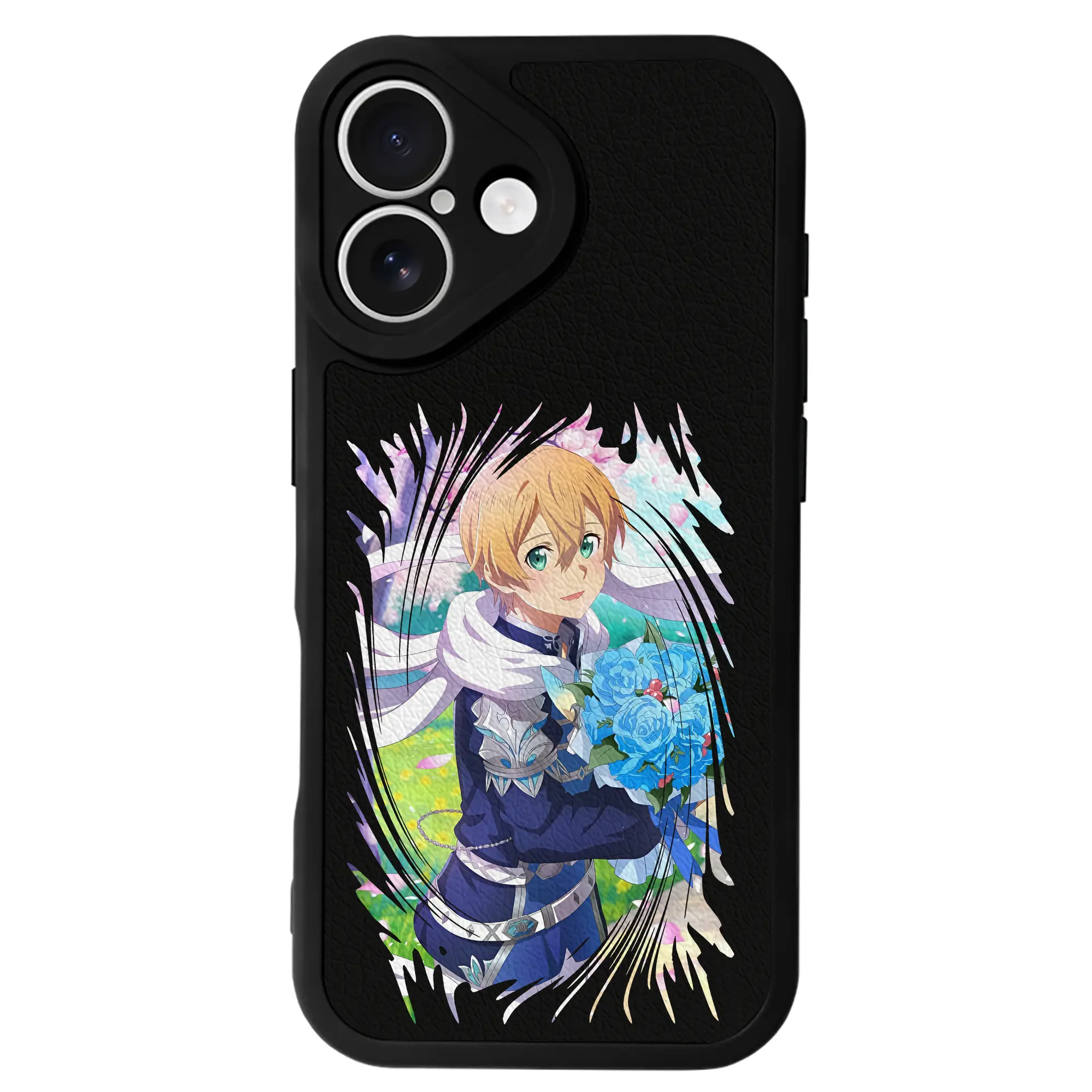 ソードアートオンライン グッズ ユージオ - IPhone 16シリーズ対応 ・ シリコンスマホケース ・ レザー調 ・ 高精度フィット ・ 耐衝撃 ・ ワイヤレス充電対応 ・ 精密カット